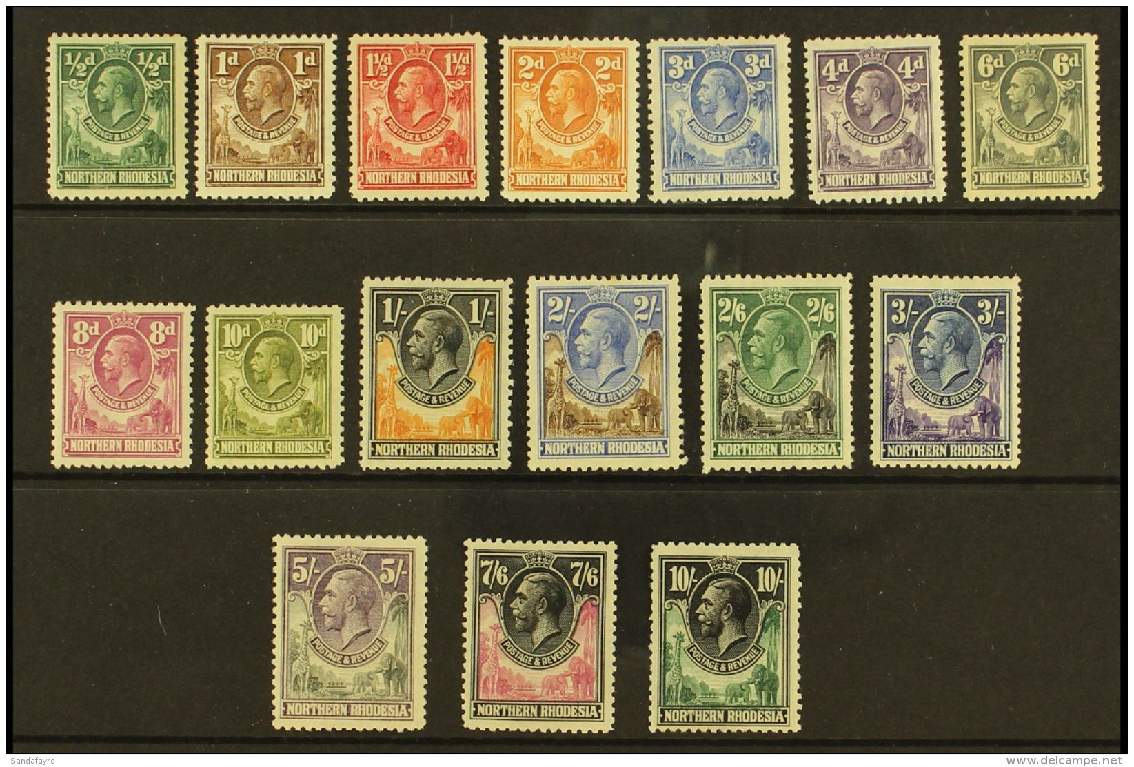 1925 Geo V Set To 10s Complete, SG 1/16, Fine To Very Fine And Fresh Mint. (16 Stamps) For More Images, Please... - Noord-Rhodesië (...-1963)