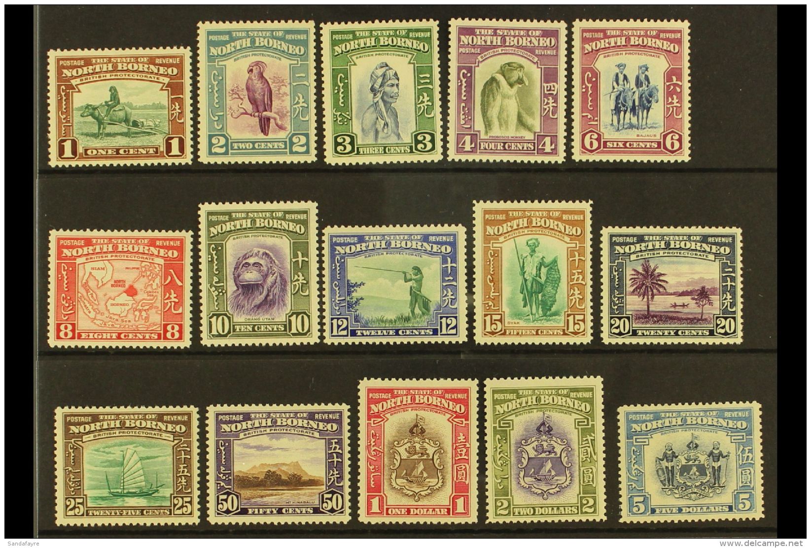 1939 Pictorials Complete Set, SG 303/17, Very Fine Mint, Lovely Fresh Colours, Attractive. (15 Stamps) For More... - Noord Borneo (...-1963)