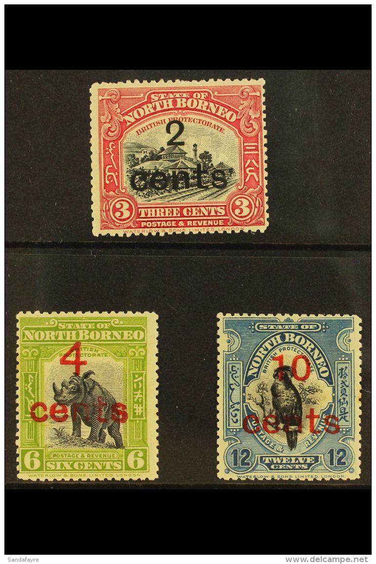 1916 Surcharged Set, SG 186/88, Fine Mint (3 Stamps) For More Images, Please Visit... - Noord Borneo (...-1963)