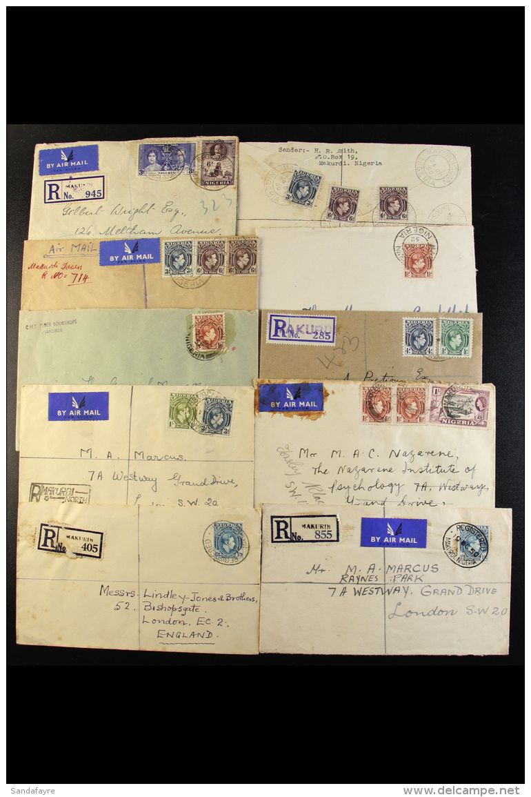 MAKURDI - COVERS 1937-67 With Registered And Airmail Frankings Etc. (19 Items) For More Images, Please Visit... - Nigeria (...-1960)