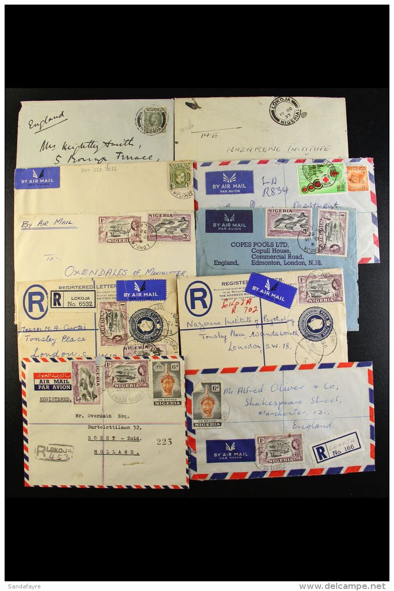 LOKOJA - COVERS 1923-65 Incl. Airmail And Registered Frankings. (13 Items) For More Images, Please Visit... - Nigeria (...-1960)