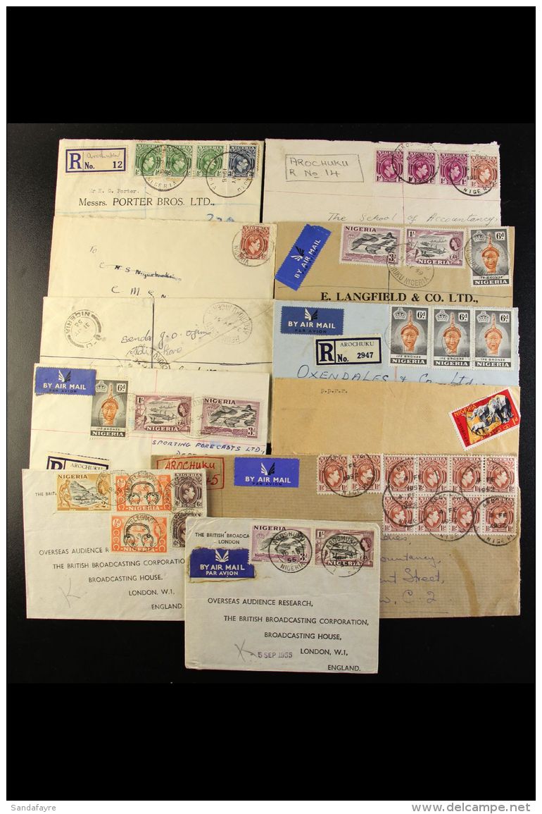 AROCHUKU - COVERS 1948-59 Incl. Registered And Airmail Frankings. (11 Items) For More Images, Please Visit... - Nigeria (...-1960)