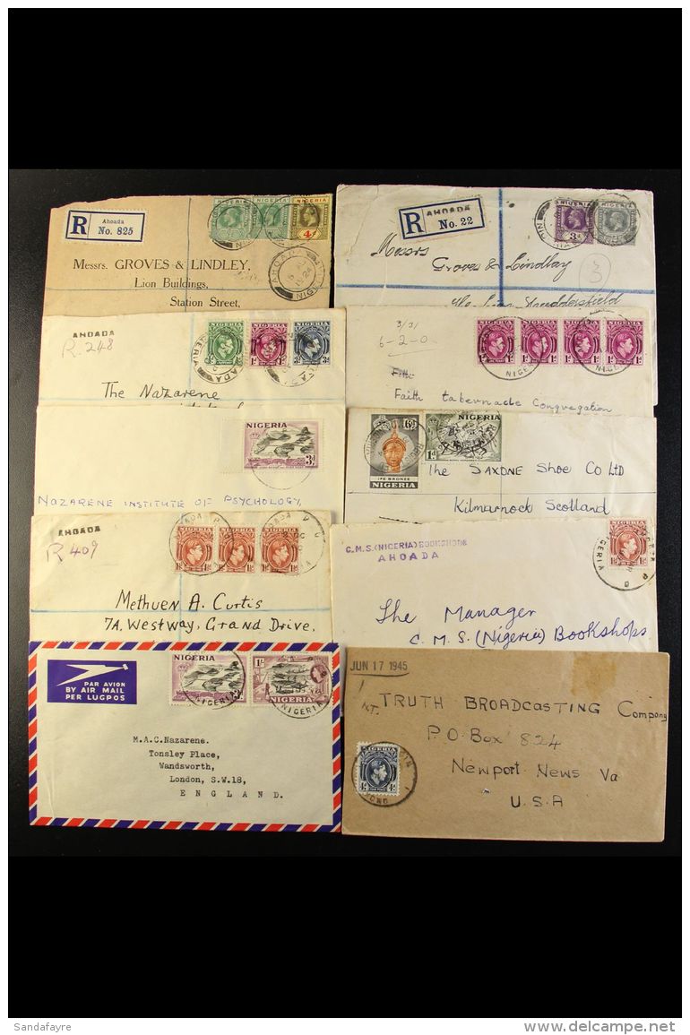 AHOADA - COVERS 1924-56 Incl. Skeleton Cds's, Registered And Airmail Frankings Etc. (19 Items) For More Images,... - Nigeria (...-1960)