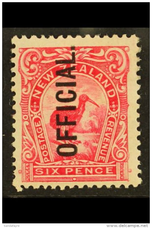OFFICIALS 1908-09 6d Pink, Perf 14 X 13, 13&frac12;, SG O71, Fine Mint. For More Images, Please Visit... - Andere & Zonder Classificatie