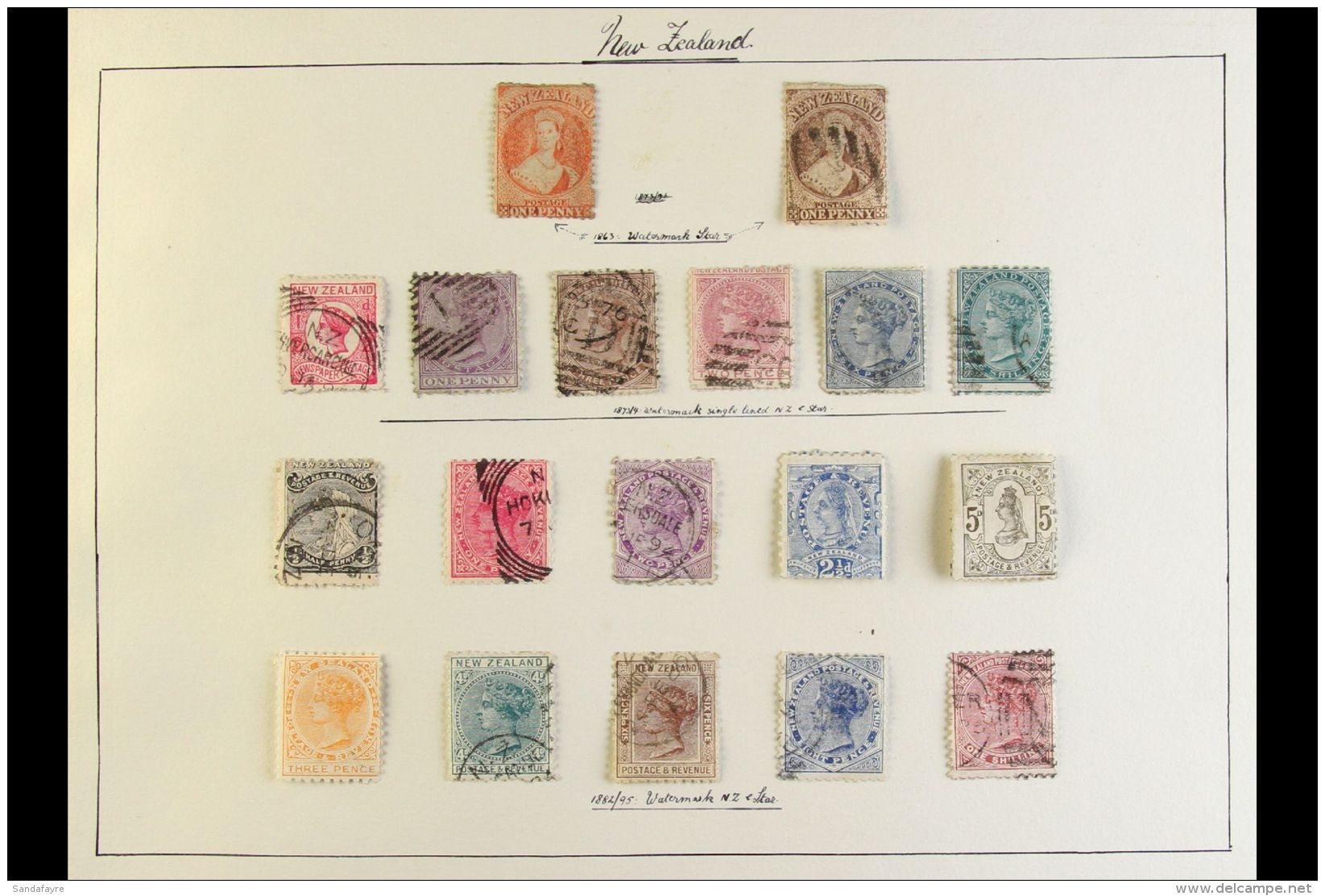 1864-1953 ALL DIFFERENT COLLECTION On Leaves, Mostly Used, Inc 1864-71 1d Apparently Unused, 1871-73 1d Used,... - Autres & Non Classés