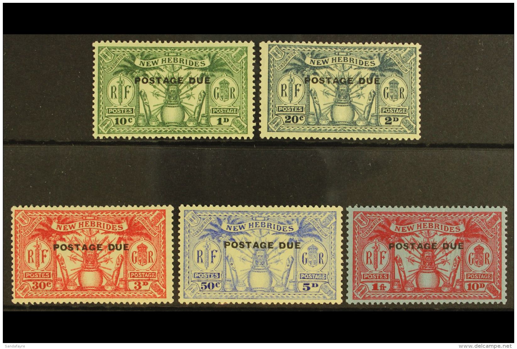ENGLISH POSTAGE DUE 1925 Set, SG D1/5, Very Fine Mint (5 Stamps) For More Images, Please Visit... - Andere & Zonder Classificatie