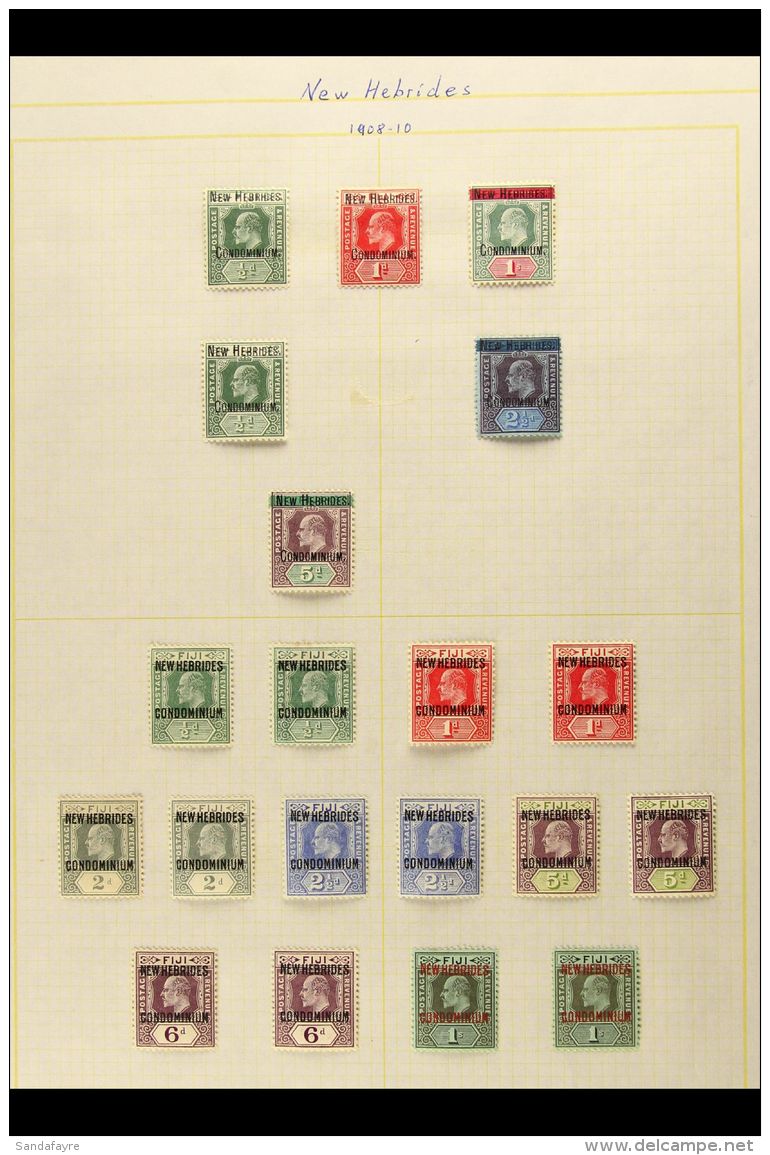 ENGLISH 1908-1977 FINE MINT COLLECTION On Leaves, Chiefly Different, Inc 1908 Opts To 1s, 1910 Opts Sets (x2),... - Other & Unclassified