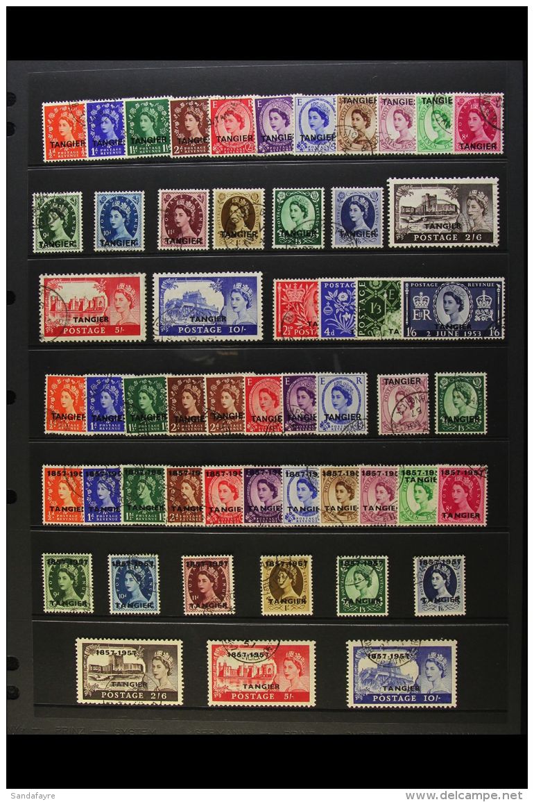 TANGIER 1952-57 COMPLETE USED QEII COLLECTION Presented On A Stock Page, SG 289/342. A Lovely Complete Collection... - Other & Unclassified