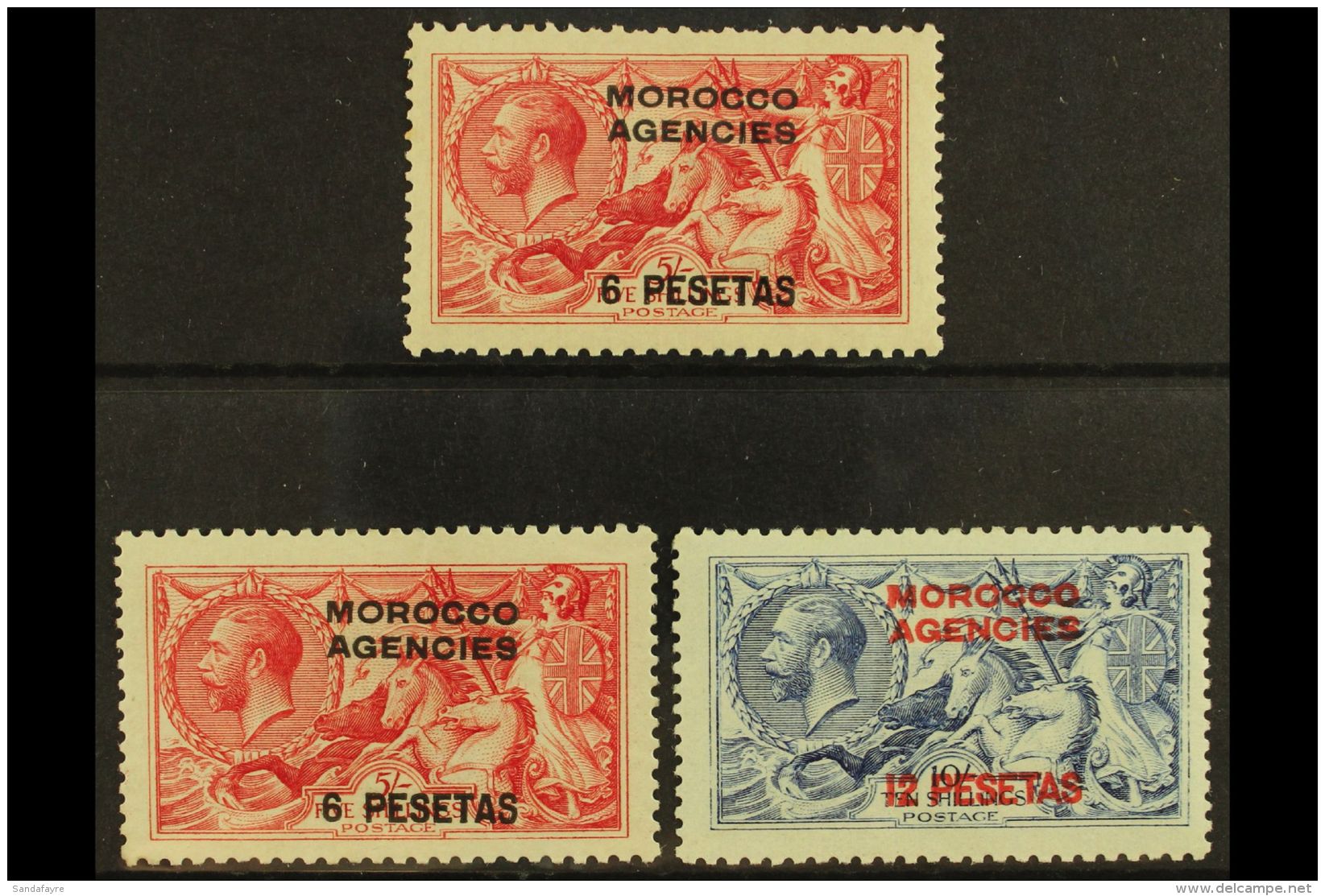 SPANISH 1914-26 Waterlow "Seahorse" Set, SG 136/8, Fine Mint (3 Stamps) For More Images, Please Visit... - Autres & Non Classés