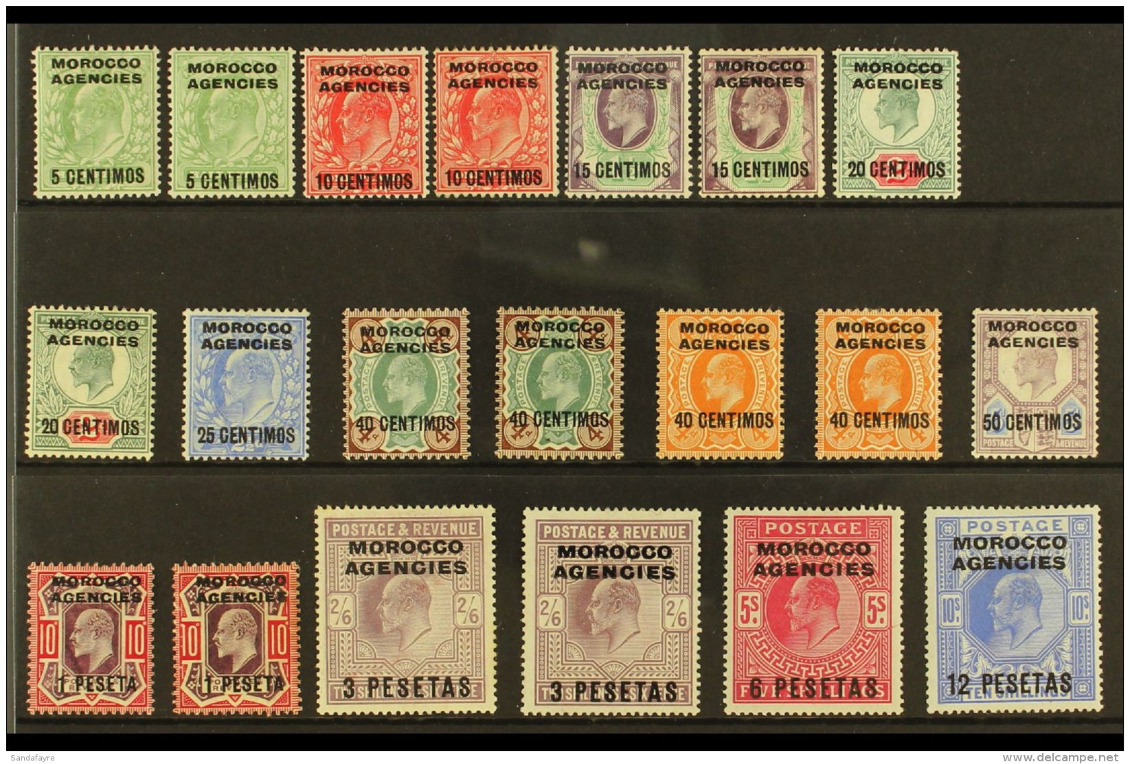 SPANISH 1907-12 KEVII MINT SELECTION Inc A Complete 1907 Set With Some Additional Shades, SG 112/23, Fine Mint (20... - Sonstige & Ohne Zuordnung