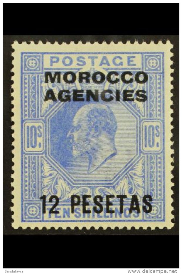 SPANISH 1907-12 12p On 10s Ultramarine, SG 123, Very Fine Mint For More Images, Please Visit... - Andere & Zonder Classificatie