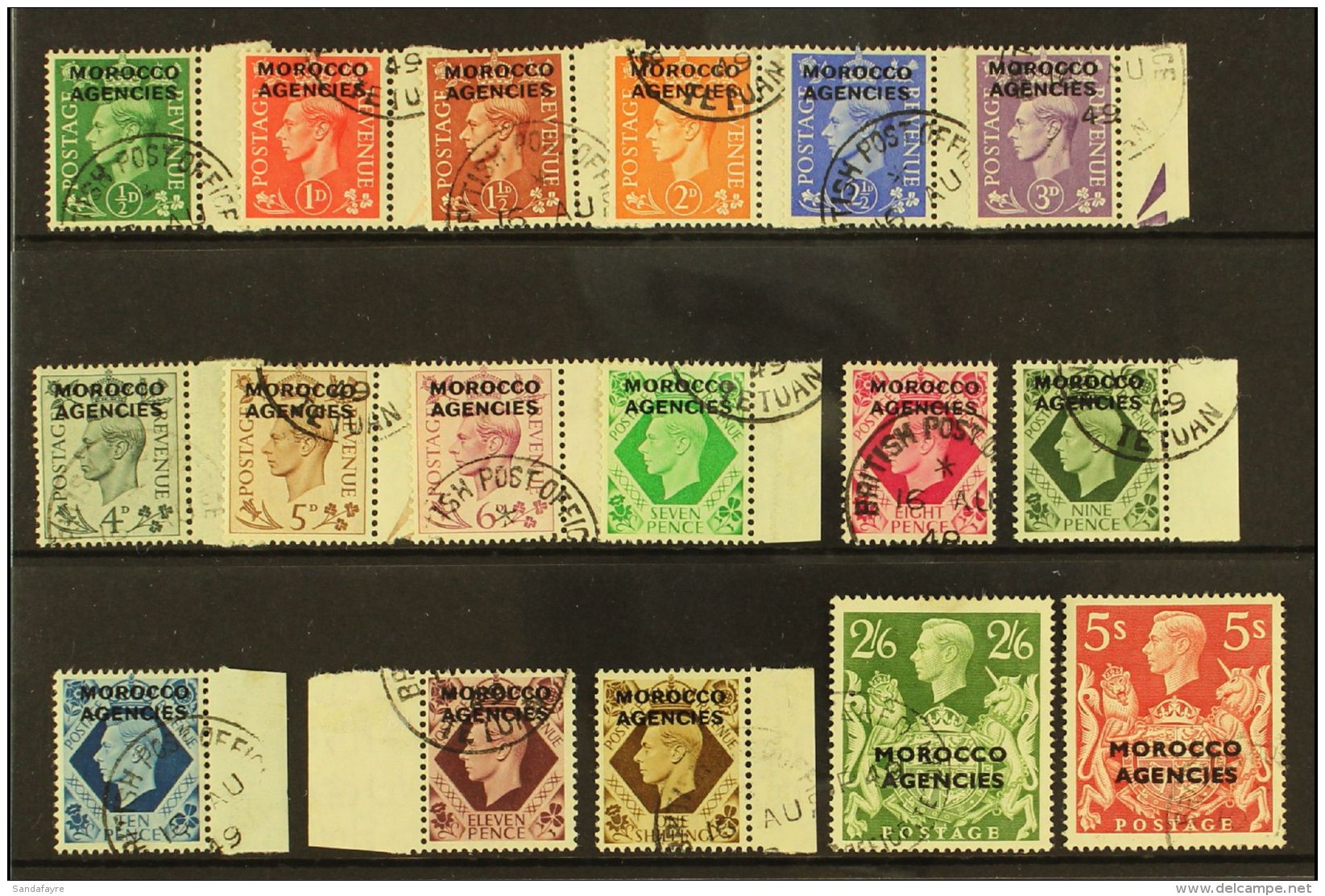 1949 KGVI Complete Definitive Set, SG 77/93, Fine Cds Used, Most With Marginal Tabs (17 Stamps) For More Images,... - Andere & Zonder Classificatie