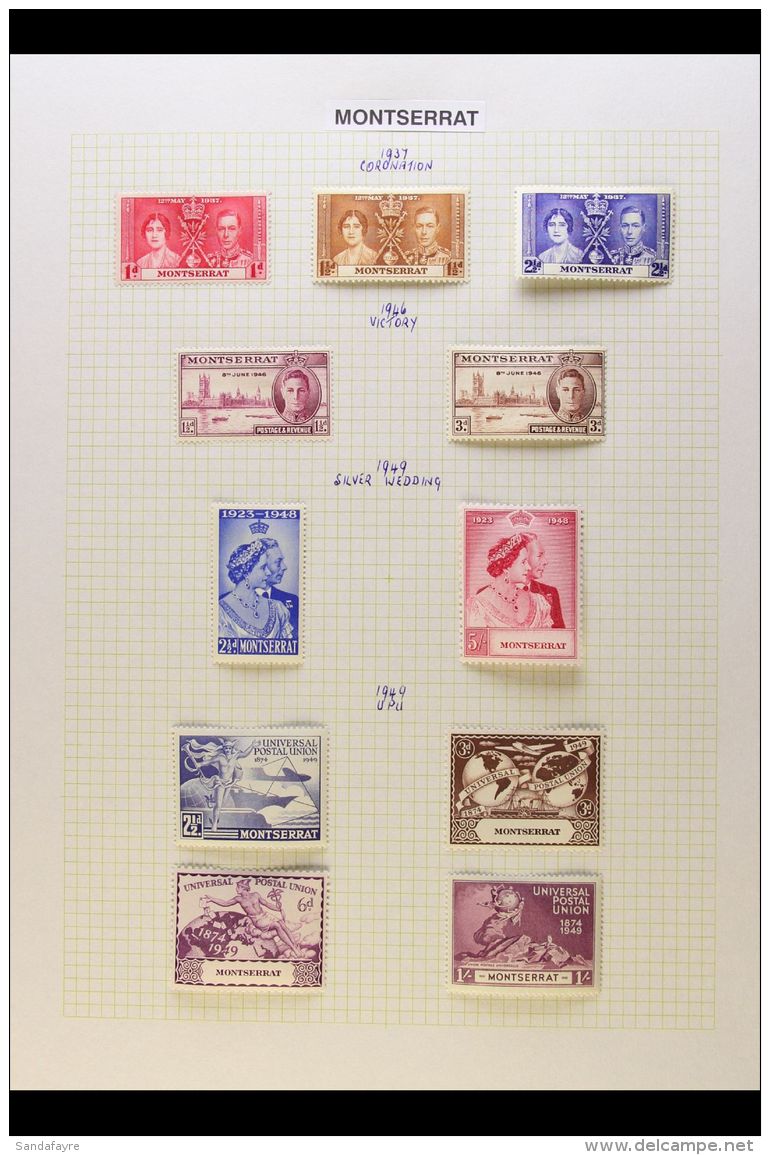 1937-52 COMPLETE KGVI COLLECTION Presented On Album Pages. A Most Useful, Chiefly Mint Collection With Only 3... - Montserrat