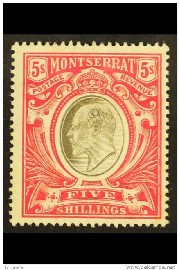1904-08 KEVII 5s Black And Red, Wmk Mult Crown CA, SG 33, Very Fine Mint. For More Images, Please Visit... - Montserrat