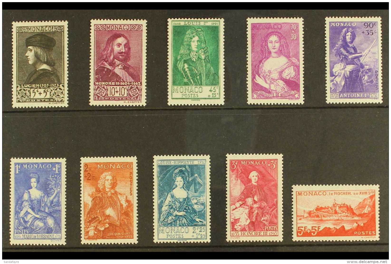 1939 National Relief Fund Complete Set (Yvert 185/94, SG 199/208) Very Fine Mint. (10 Stamps) For More Images,... - Andere & Zonder Classificatie