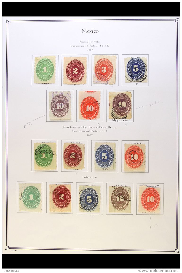 1866-1894 NUMERALS COLLECTION We See An Attractive &amp; Valuable Mint &amp; Used Collection Presented On Printed... - Mexique