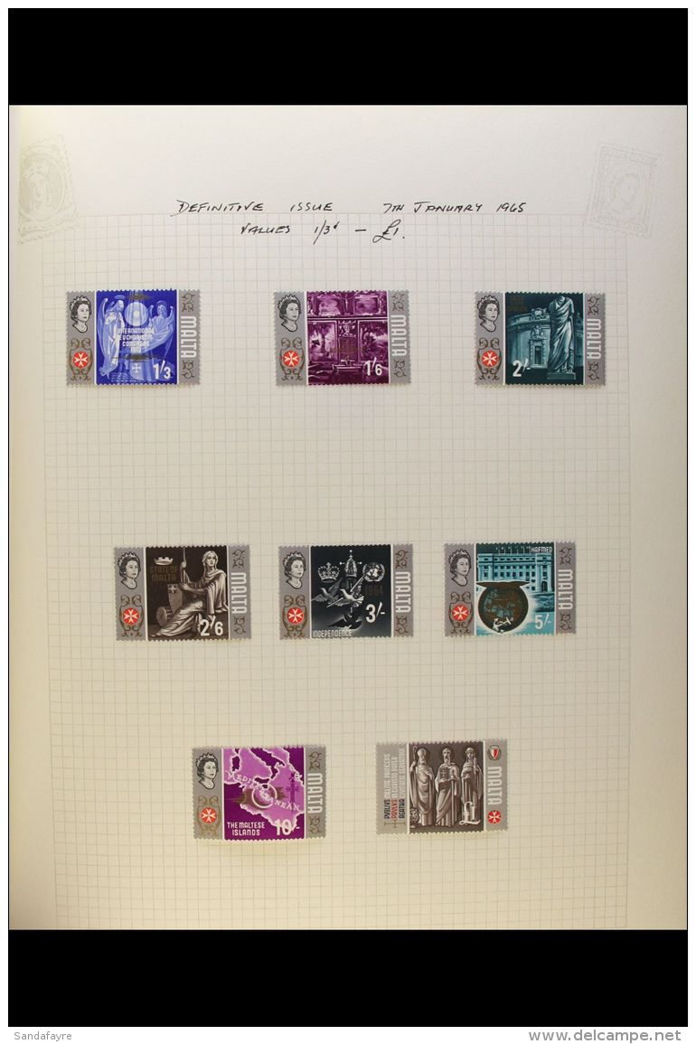1953-95 VERY FINE MINT COLLECTION. A Neatly Presented QEII Collection, ALL DIFFERENT And Housed In A Pair Of... - Malta (...-1964)