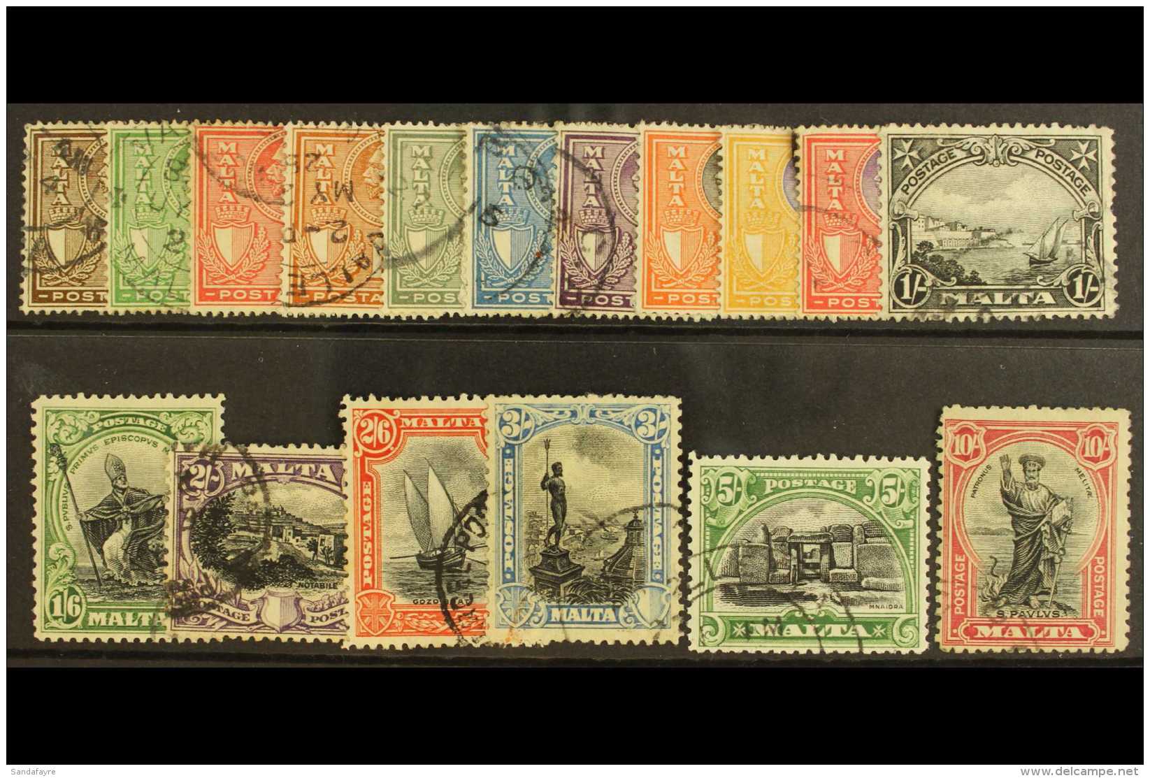 1926 St. Paul Set Complete, SG 157/72, Fine To Very Fine Used. (17 Stamps) For More Images, Please Visit... - Malta (...-1964)