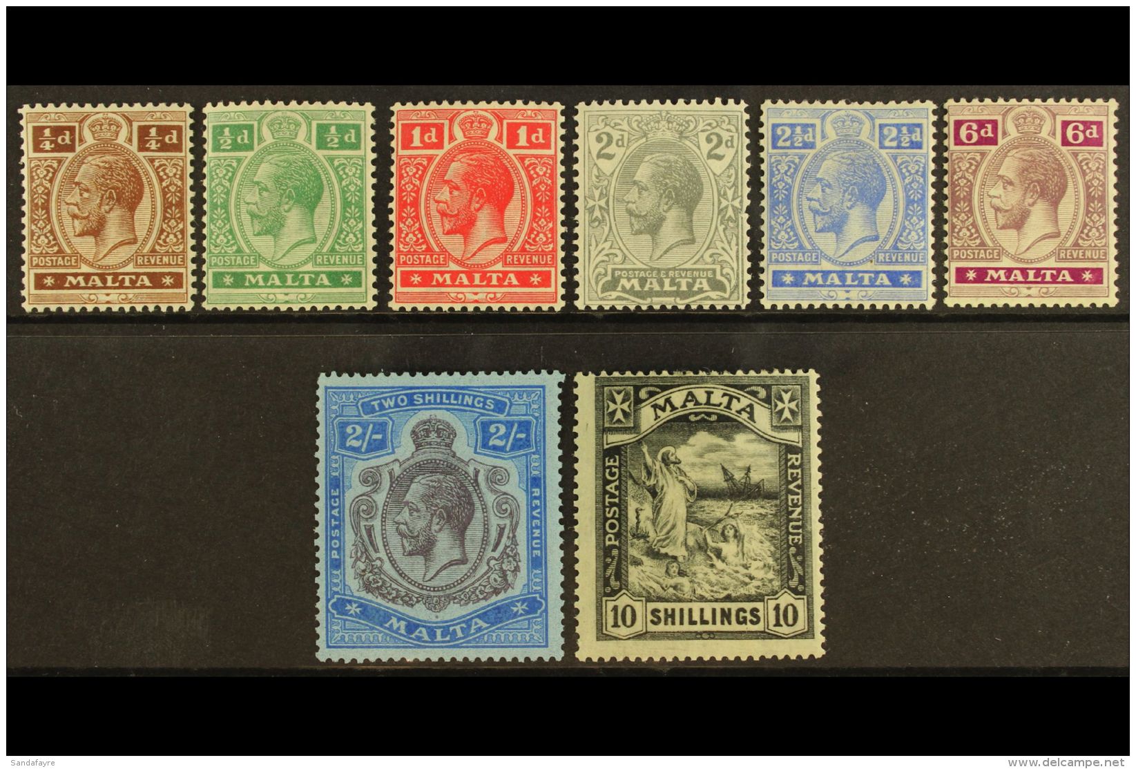 1921-22 Complete Definitive Set, SG 97/104, Fine Mint (8 Stamps) For More Images, Please Visit... - Malte (...-1964)