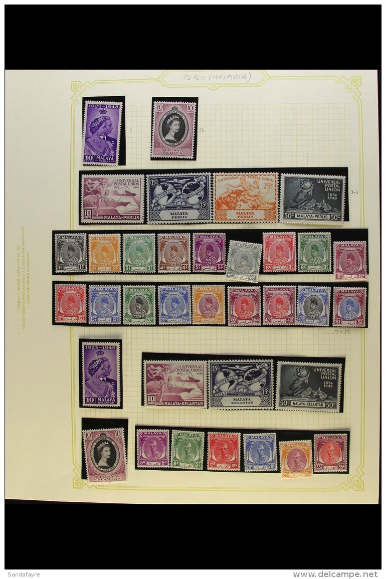 VARIOUS STATES 1948-55 All Different Very Fine Mint Collection On Pages, Includes Definitive Issues Of Perlis To... - Sonstige & Ohne Zuordnung