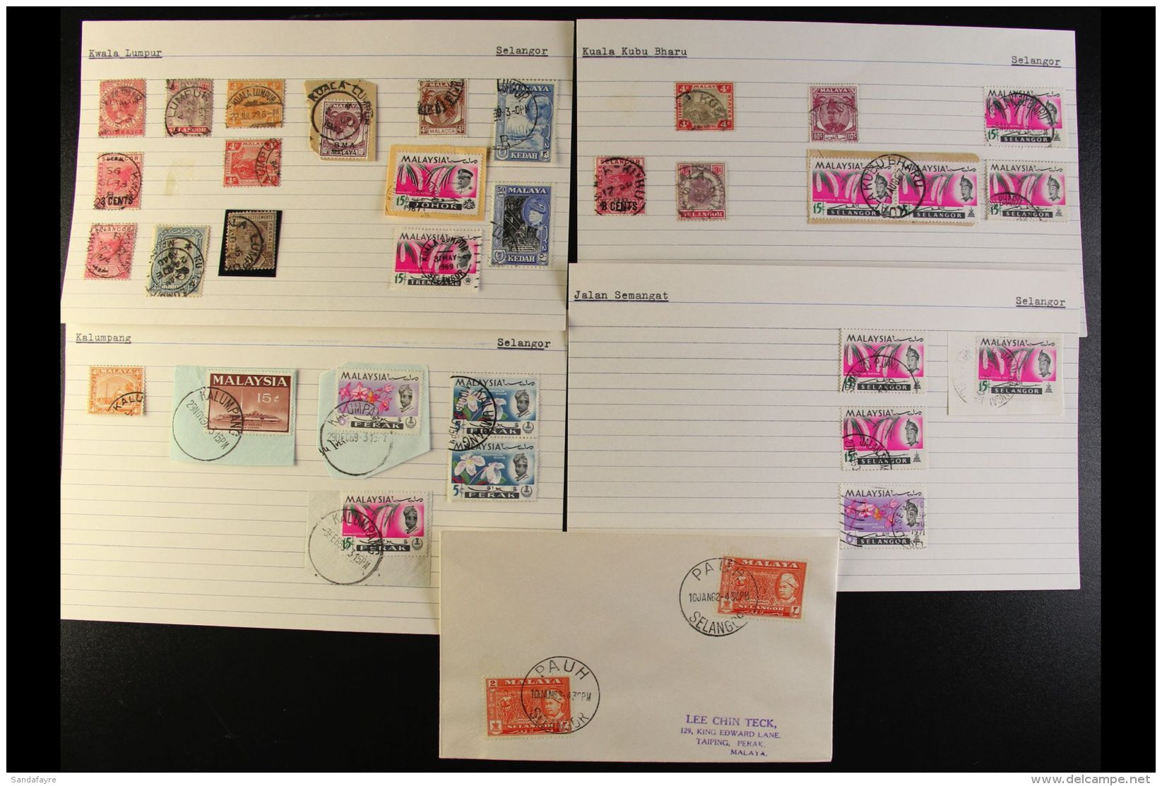 SELANGOR POSTMARK COLLECTION. A Delightful All Period Selection Of On &amp; Off Piece Issues Bearing Town Cds... - Andere & Zonder Classificatie