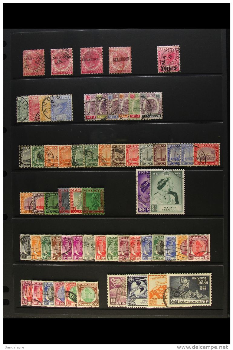 SELANGOR 1885 - 1970 Fine Used Collection With Many Sets And Including 1895 Tigers To 50c, 1935 Sultan Set Then... - Sonstige & Ohne Zuordnung