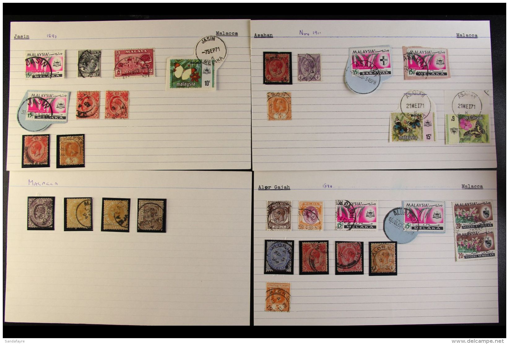 MALACCA POSTMARK COLLECTION. A Delightful All Period Selection Of On &amp; Off Piece Issues Bearing Town Cds... - Autres & Non Classés