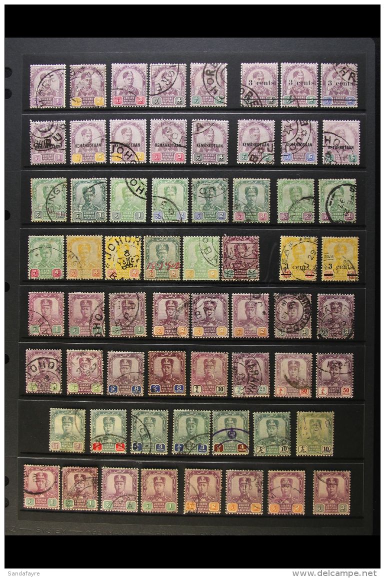 JOHORE 1891-1986 Used Assembly Which Includes 1891-94 Set To 5c, 1896 Coronation Set To 6c, 1896-99 Range To $1,... - Sonstige & Ohne Zuordnung