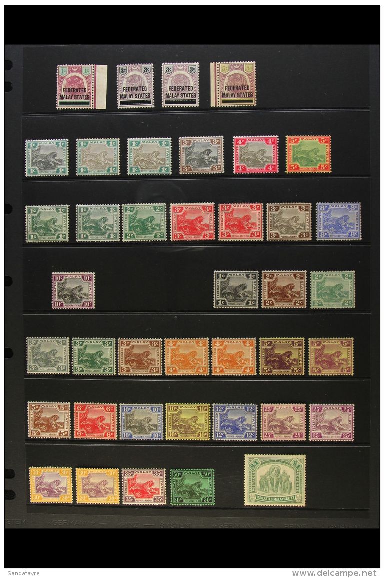 FEDERATED MALAY STATES 1900-34 FINE MINT COLLECTION Presented On A Stock Page. Includes 1900 1c, 3c X2 &amp; 5c,... - Other & Unclassified