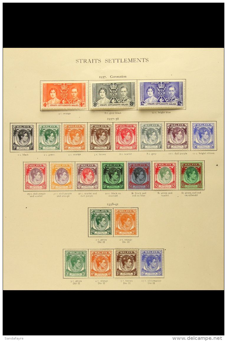 1937-1941 VERY FINE MINT With Coronation Set, Plus Definitives Complete Set Including Additional Dies, SG 275/98.... - Straits Settlements