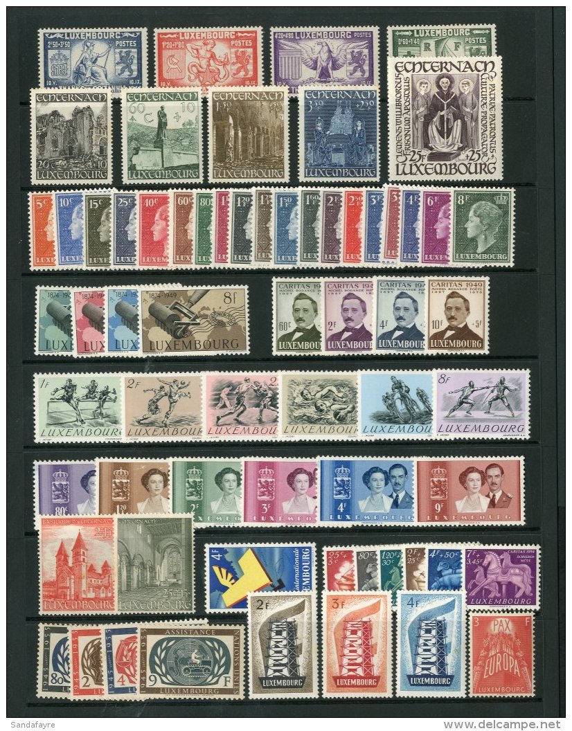 1945-1957 ALL DIFFERENT MINT COLLECTION Includes 1947 Echternach Abbey Set, 1948-51 Charlotte Set, 1949 UPU Set,... - Other & Unclassified