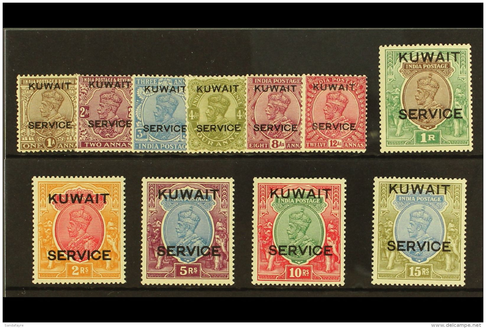 OFFICIALS 1929 - 33 Geo V Nasik Ovpt Set Complete, SG O16w - 27, Very Fine And Fresh Mint. (11 Stamps) For More... - Kuwait