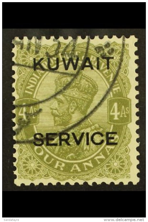 OFFICIAL 1929-33 4a Sage-green, SG O20, Very Fine Used. For More Images, Please Visit... - Koeweit