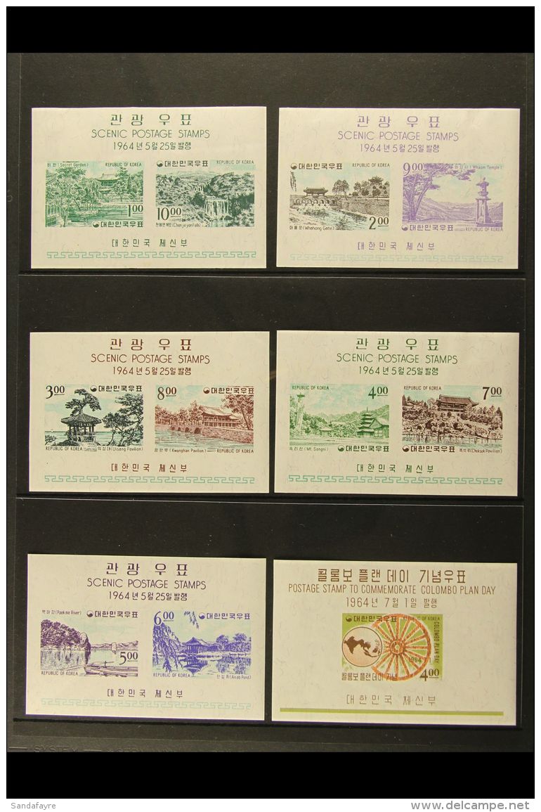 1960-1964 MINIATURE SHEETS. Very Fine Mint All Different Collection On Stock Pages, Inc 1964 Secret Garden Set... - Corée Du Sud