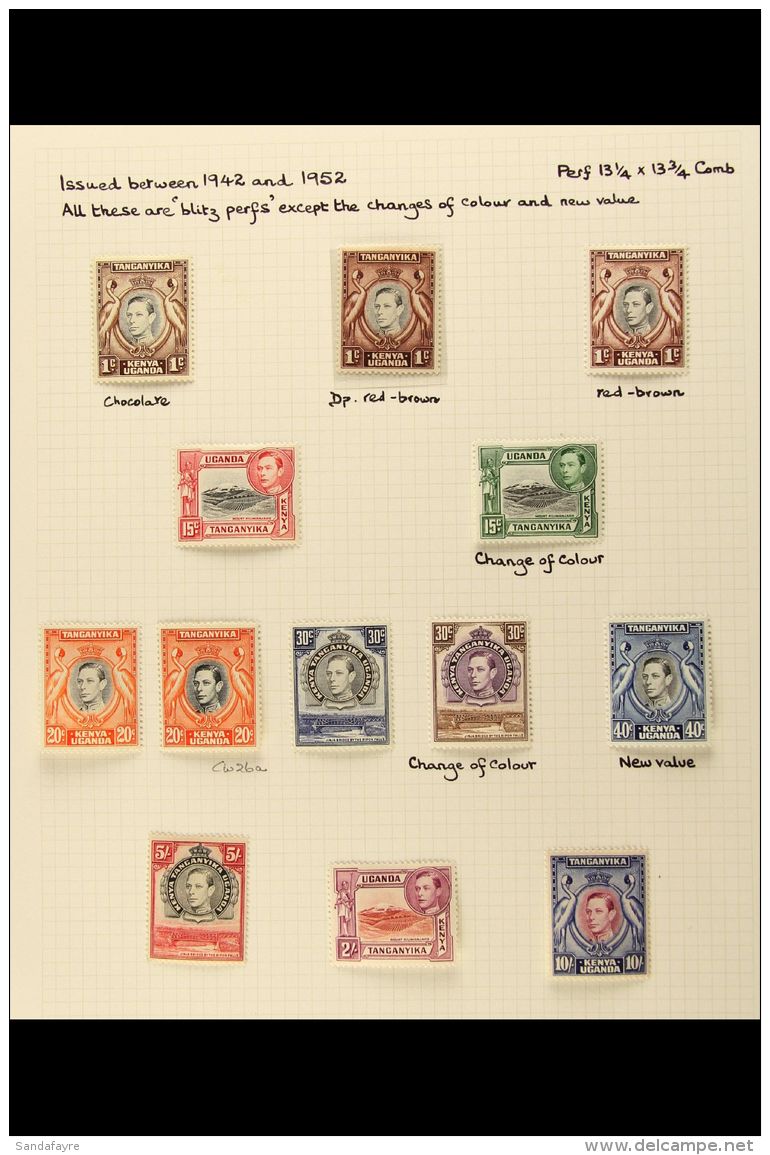 1942-52 ISSUES COMPLETE An Attractive Written Up Album Page With Perf 13&frac12; X 13&frac34; 1c (all Three... - Vide