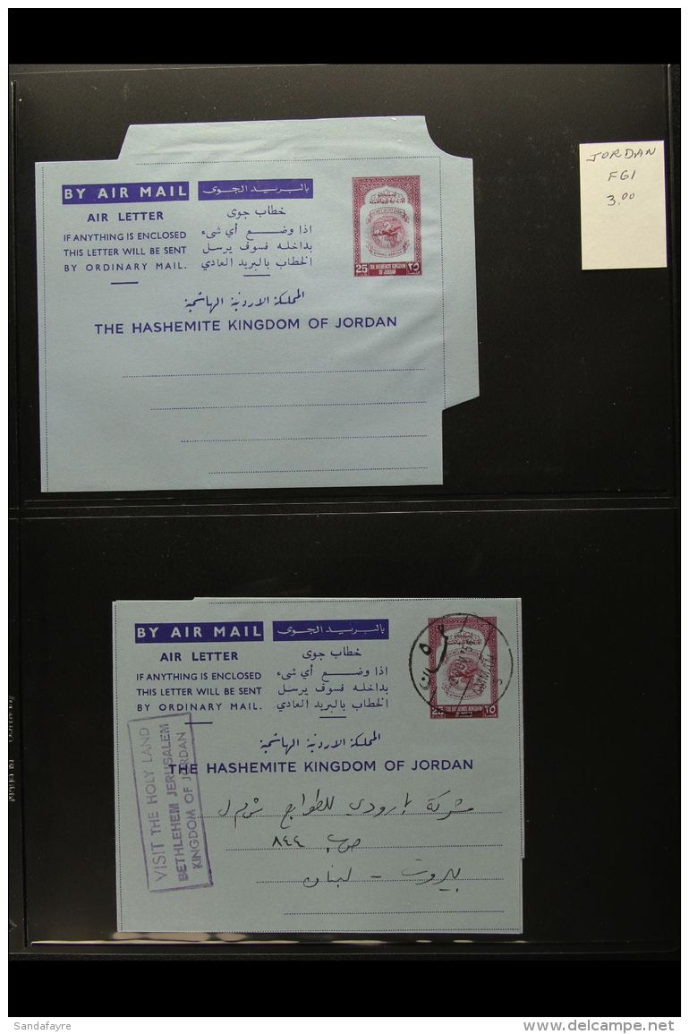 1953-1976 AEROGRAMMES COLLECTION Complete Both Unused And Used (H&amp;G FG1 To FG9), Plus 3 Interesting 'formular'... - Jordanië