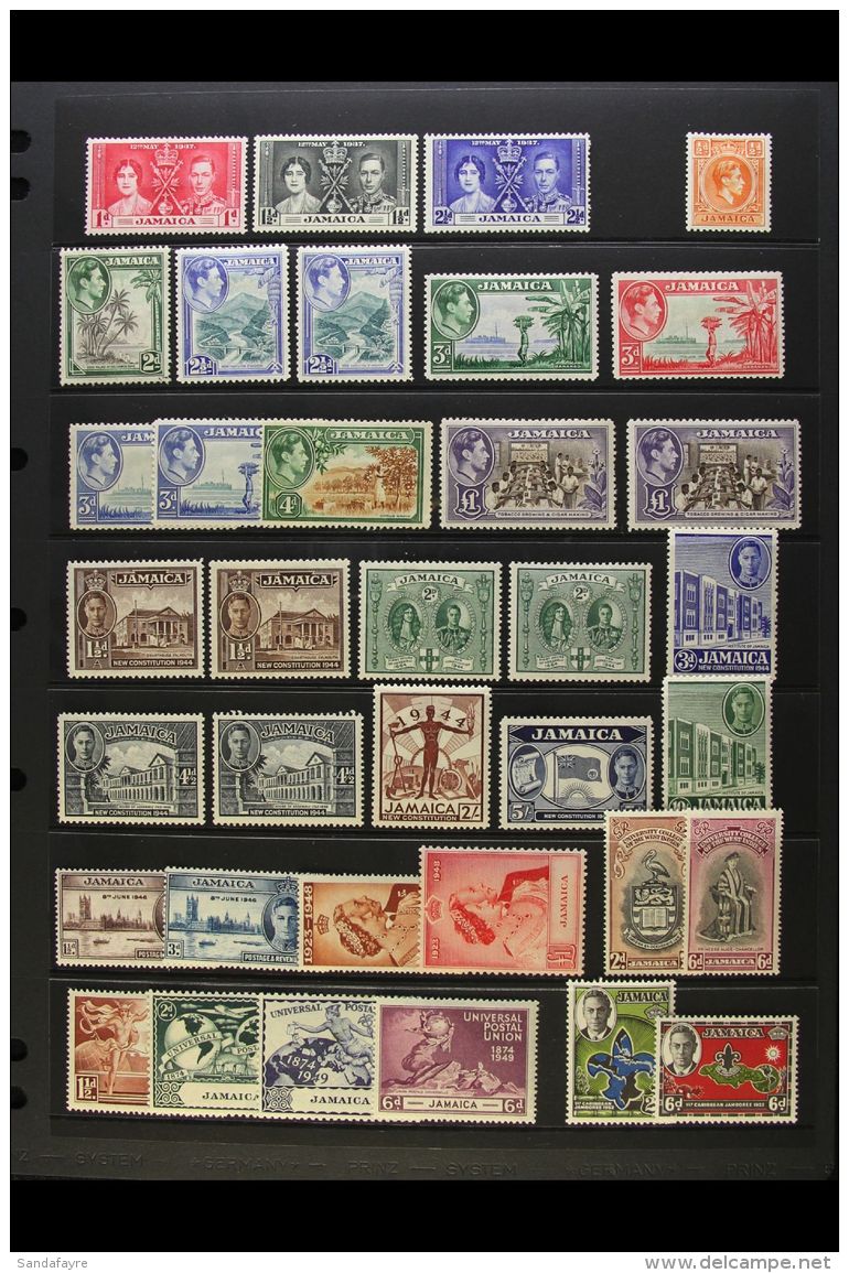 1937-52 KGVI MINT SELECTION Presented On A Stock Page With ALL Omnibus Sets, 1945-46 Constitution Set With Most... - Jamaïque (...-1961)