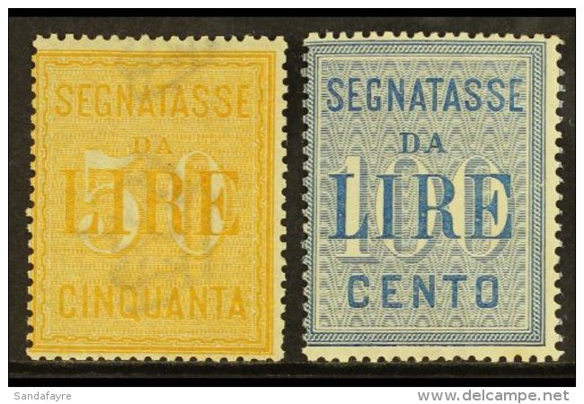 POSTAGE DUES 1903 50L Yellow And 100L Blue, Sassone S. 2305, Very Fine Mint, Extremely Lightly Hinged. Cat... - Zonder Classificatie