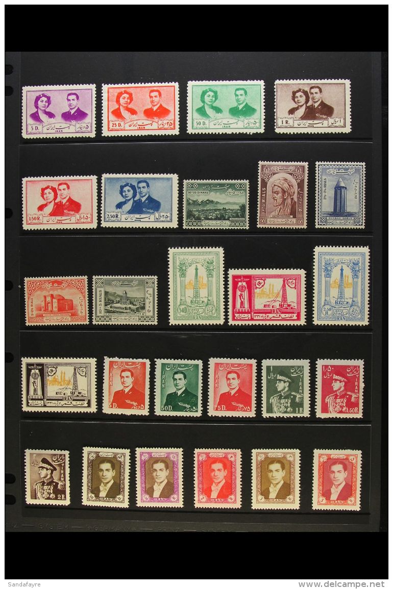 1951-1979 ALL DIFFERENT NEVER HINGED MINT Including 1951 Royal Wedding Set, 1954 Tomb Fund Set, 1956-57... - Iran