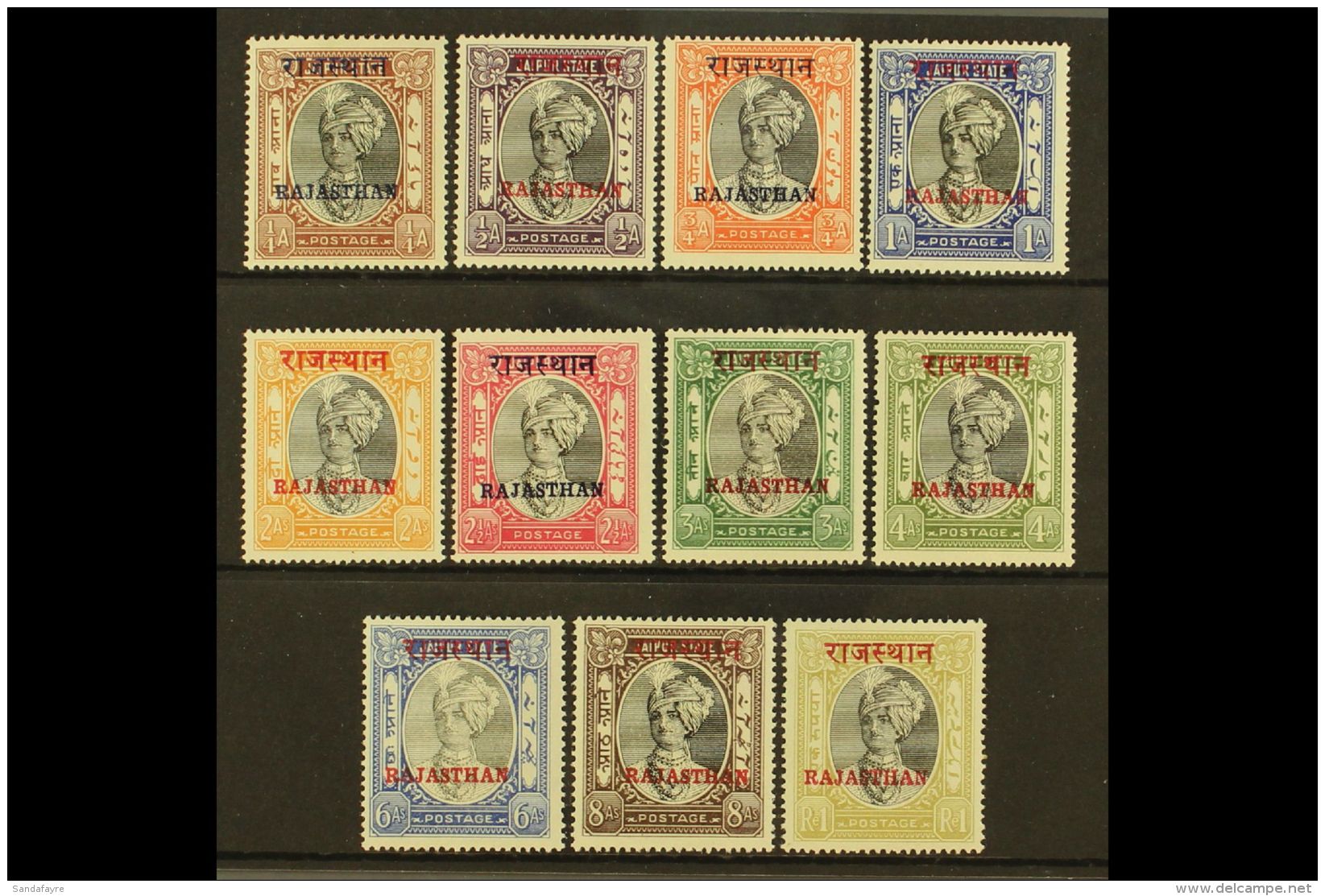 RAJASTHAN 1950 Overprints On Jaipur Complete Set, SG 15/25, Superb Mint, Very Fresh. (11 Stamps) For More Images,... - Otros & Sin Clasificación