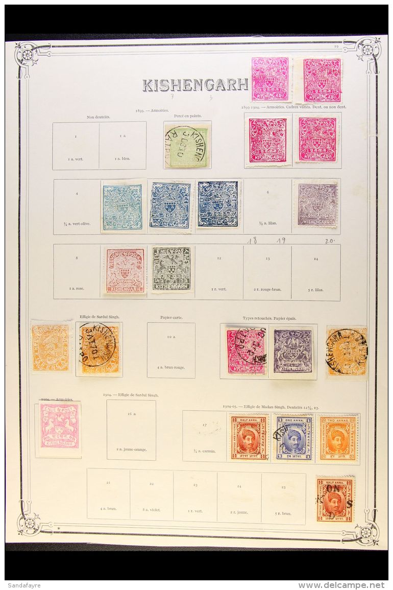 KISHANGARH 1899-1928 MOSTLY MINT COLLECTION On Pages, Mostly No Gum As Issued, Inc 1899 1a Imperf Used, 1901 1a... - Autres & Non Classés
