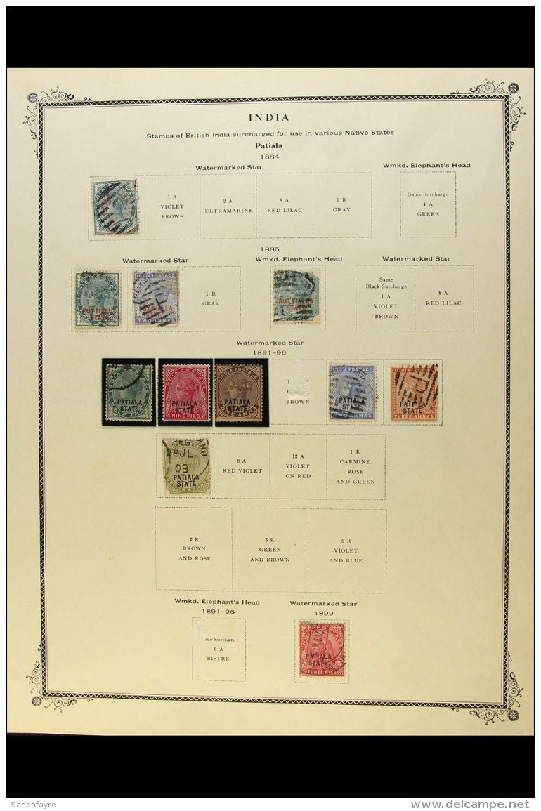 PATIALA 1884-1946 Mint And Used All Different Collection On Printed Leaves, Generally Good To Fine Condition. Note... - Sonstige & Ohne Zuordnung