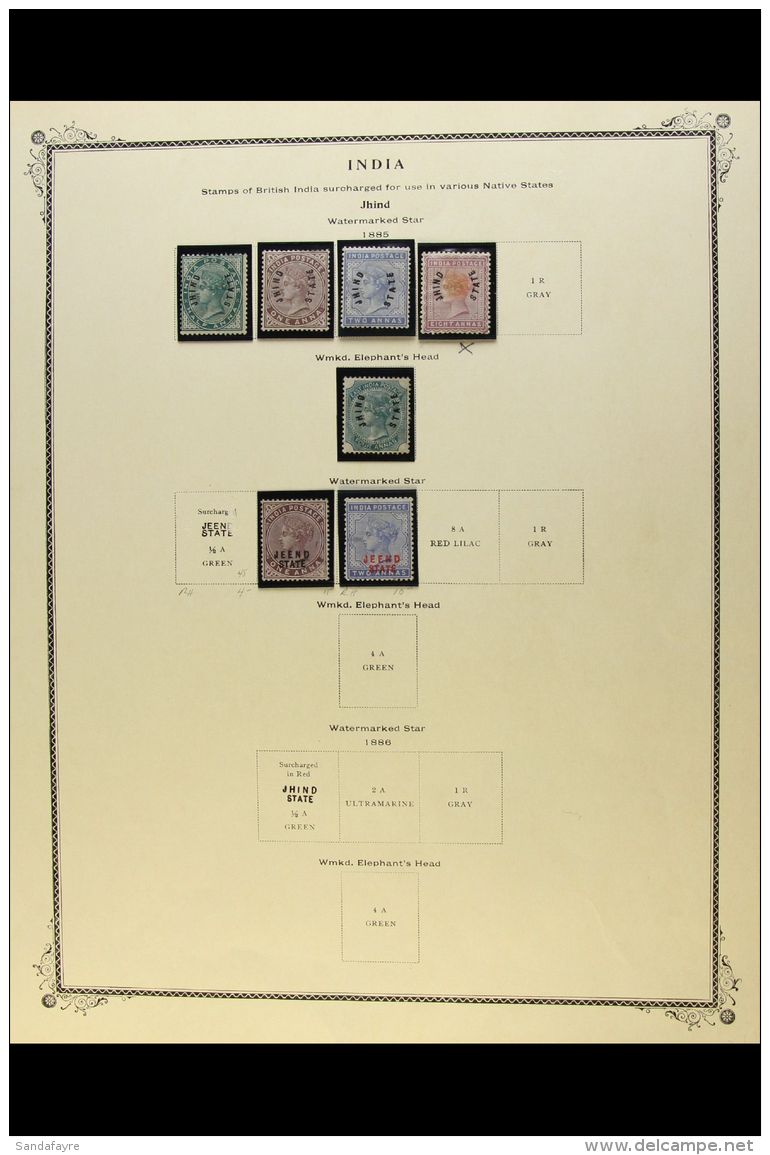 JIND 1885-1943 ATTRACTIVE MINT All Different Collection, Mostly Fine Condition. Note 1885 Curved Overprint Set To... - Sonstige & Ohne Zuordnung