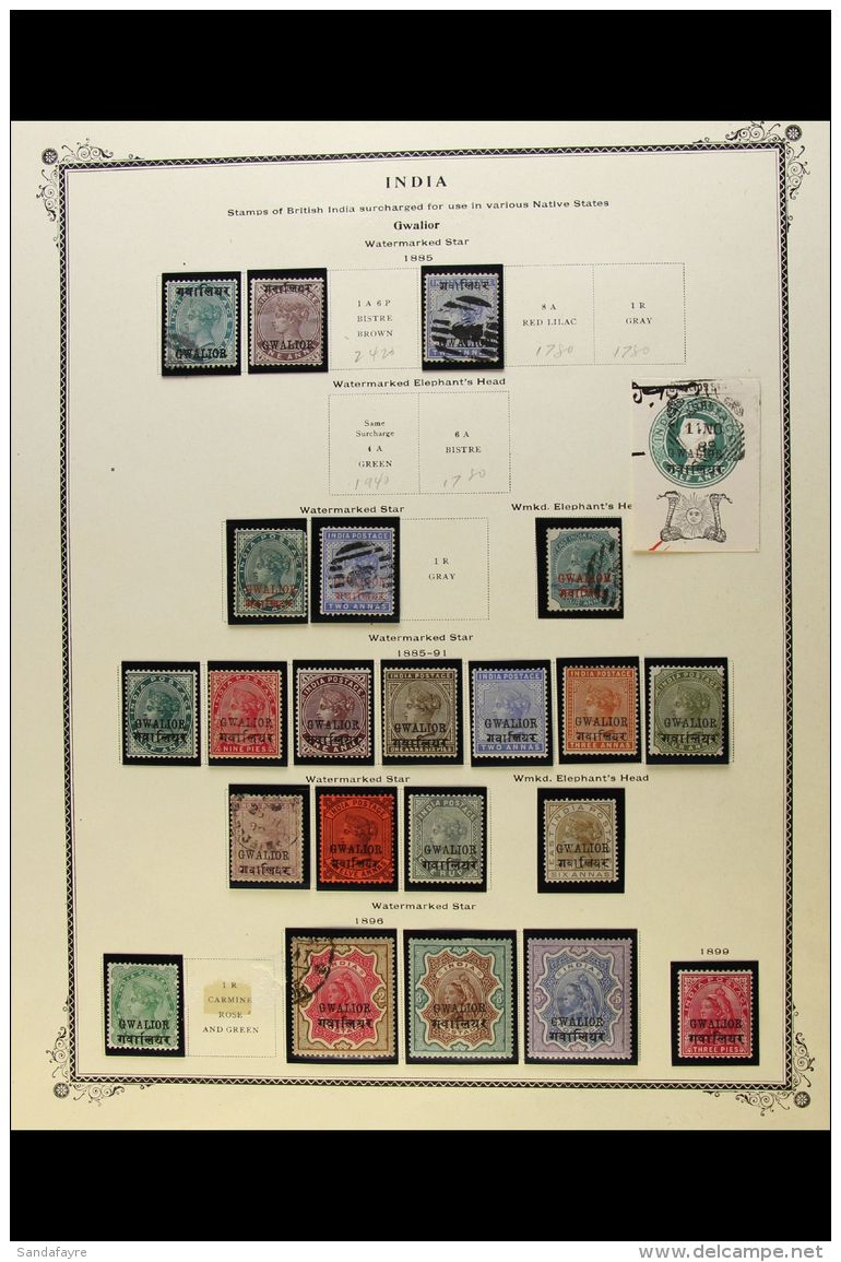 GWALIOR 1885-1949 Mint And Used All Different Collection On Printed Leaves, Generally Good To Fine Condition. Note... - Sonstige & Ohne Zuordnung
