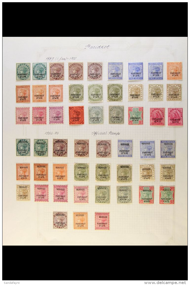 FARIDKOT 1887-1900 MINT COLLECTION With Shades On A Page, Inc 1887-1900 Set Inc 6a Olive-bistre, 8a (x3) &amp; 1r... - Sonstige & Ohne Zuordnung