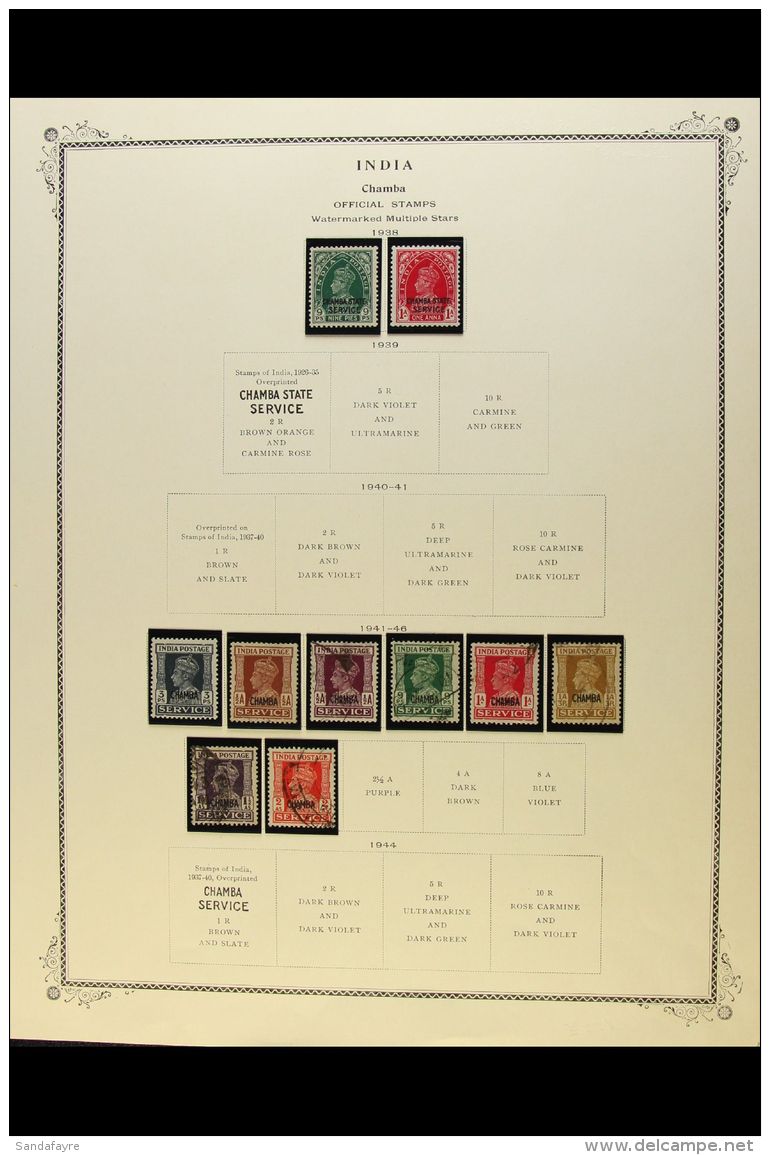 CHAMBA 1887-1947 Mint And Used All Different Collection On Printed Leaves, Generally Good To Fine Condition. Note... - Andere & Zonder Classificatie