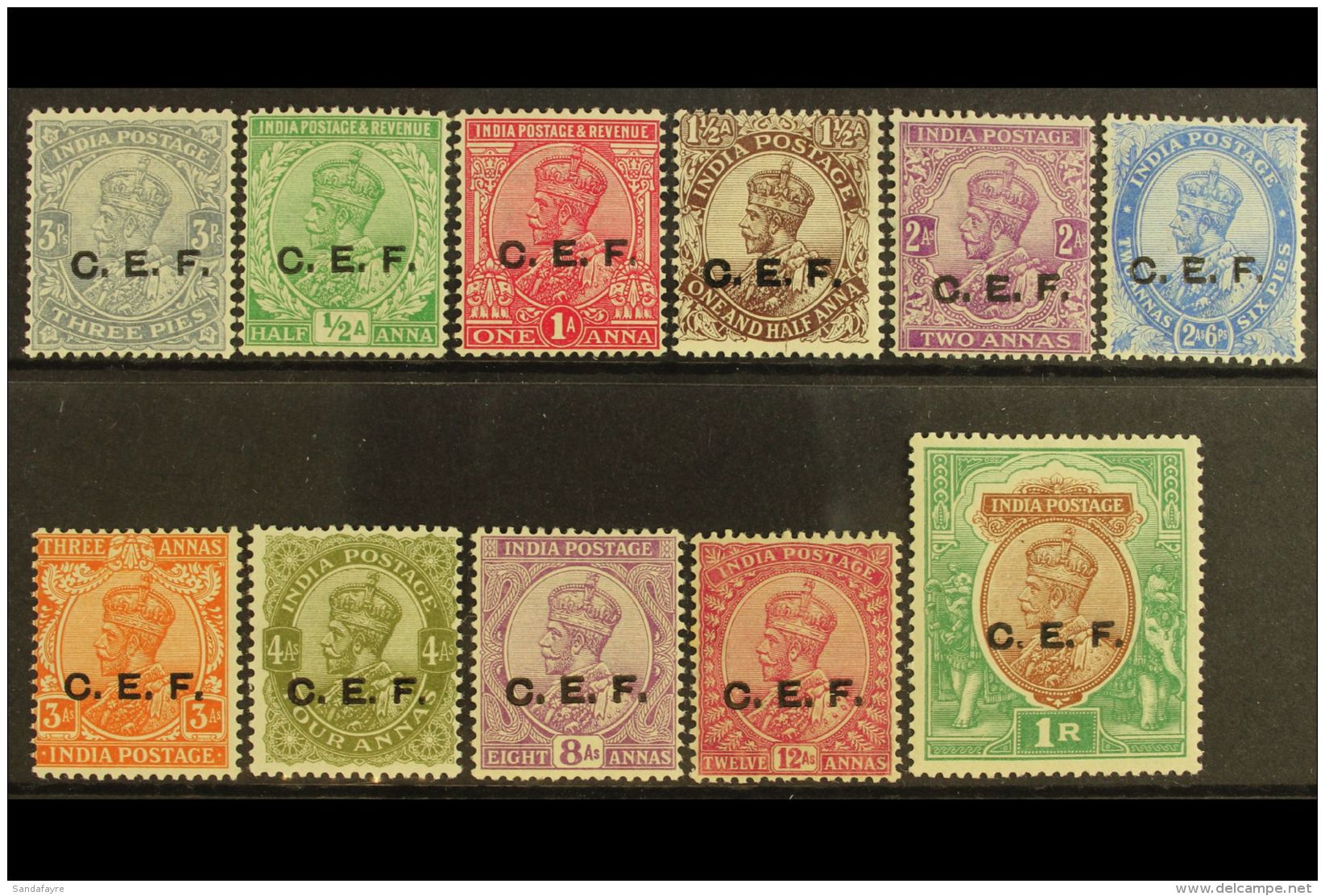 CHINA EXPEDITIONARY FORCE 1914-22 Complete King George V Set With "C.E.F." Overprints, SG C23/C34, Fine Mint. (11... - Other & Unclassified