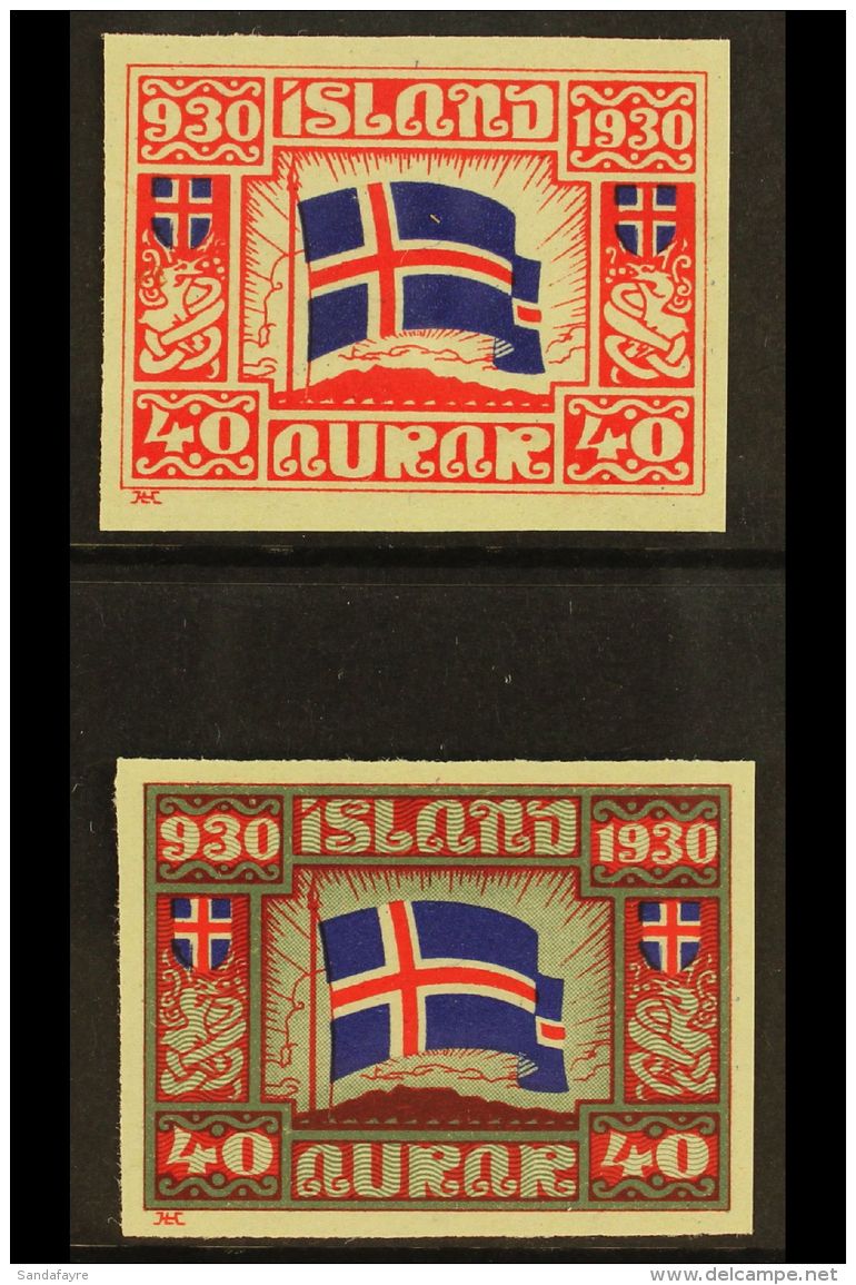 1930 40a Parliamentary Millenary, Facit 182, Imperf PROOFS Showing Carmine And Blue Colours Only, Plus The... - Andere & Zonder Classificatie