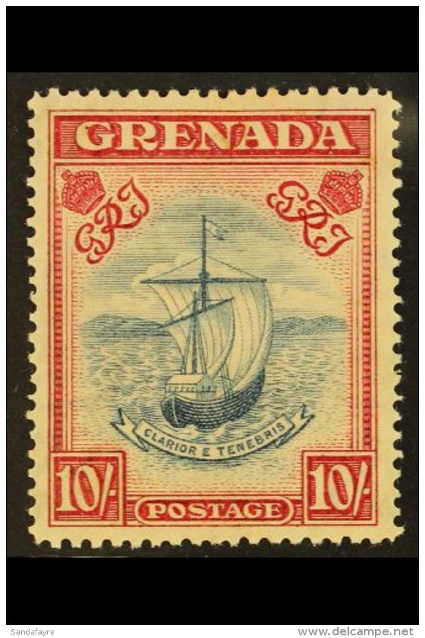 1938 10s Steel Blue And Bright Carmine, Narrow Printing, SG 163a, Very Fine And Fresh Mint. For More Images,... - Grenade (...-1974)