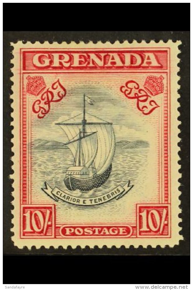 1938 10s Slate Blue And Bright Carmine, Narrow Printing, SG 163b, Very Fine And Fresh Mint. For More Images,... - Grenade (...-1974)